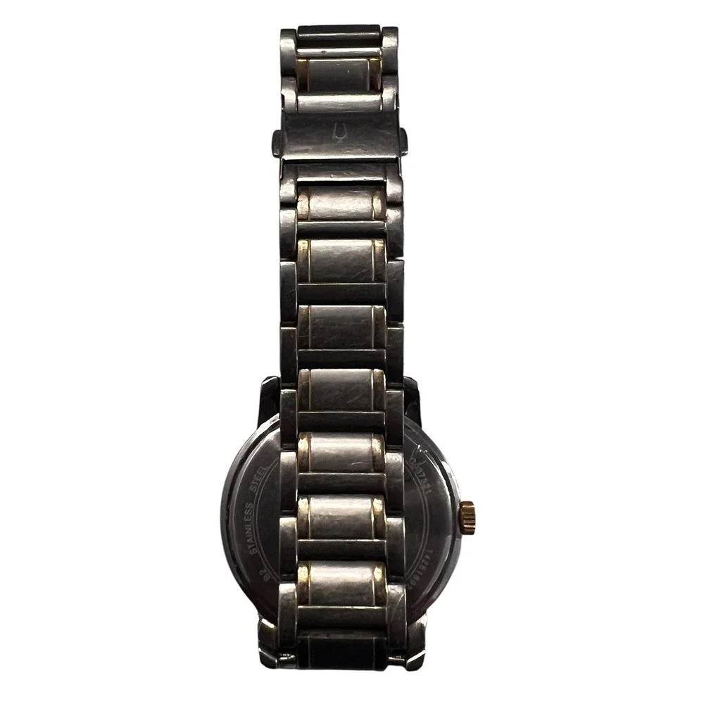 Bulova Two-Tone Silver Gold Dress‎ Watch Stainless Steel Water Resistant C937521